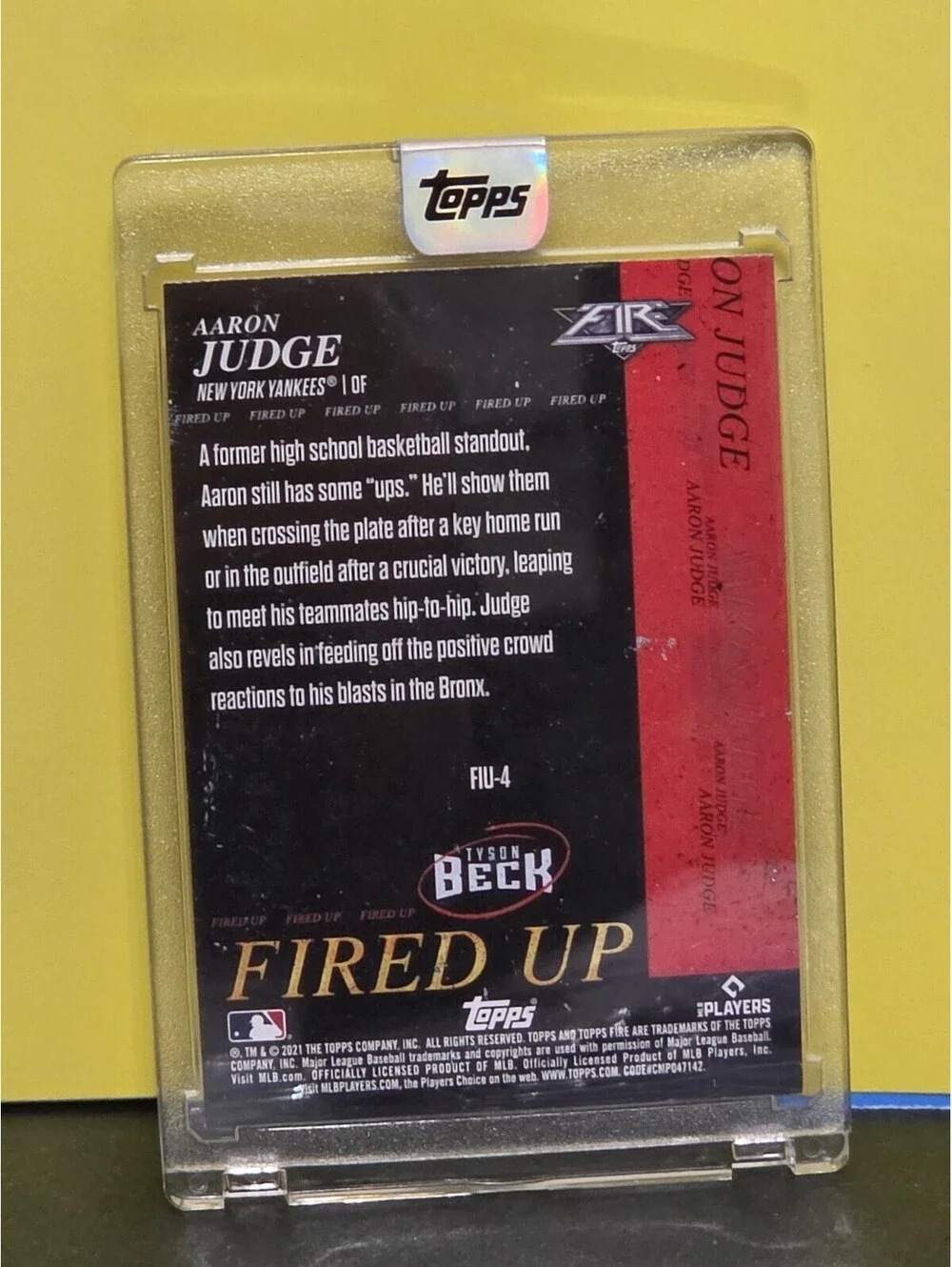 Aaron Judge Refractor Card Topps Fire Gold Insert  BaseballYankees Sealed
